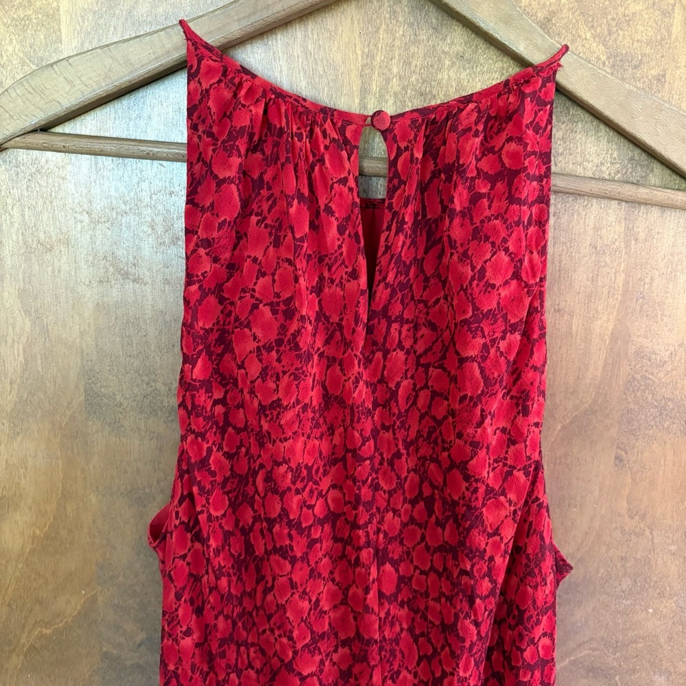 Vintage 100% Silk Red Maxi Slip Dress Fairy Y2K Asymmetrical Mcbling Snake Print - Picture 5 of 15